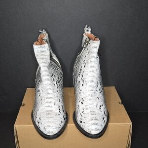 Jeffrey Campbell White Textured Ankle Booties